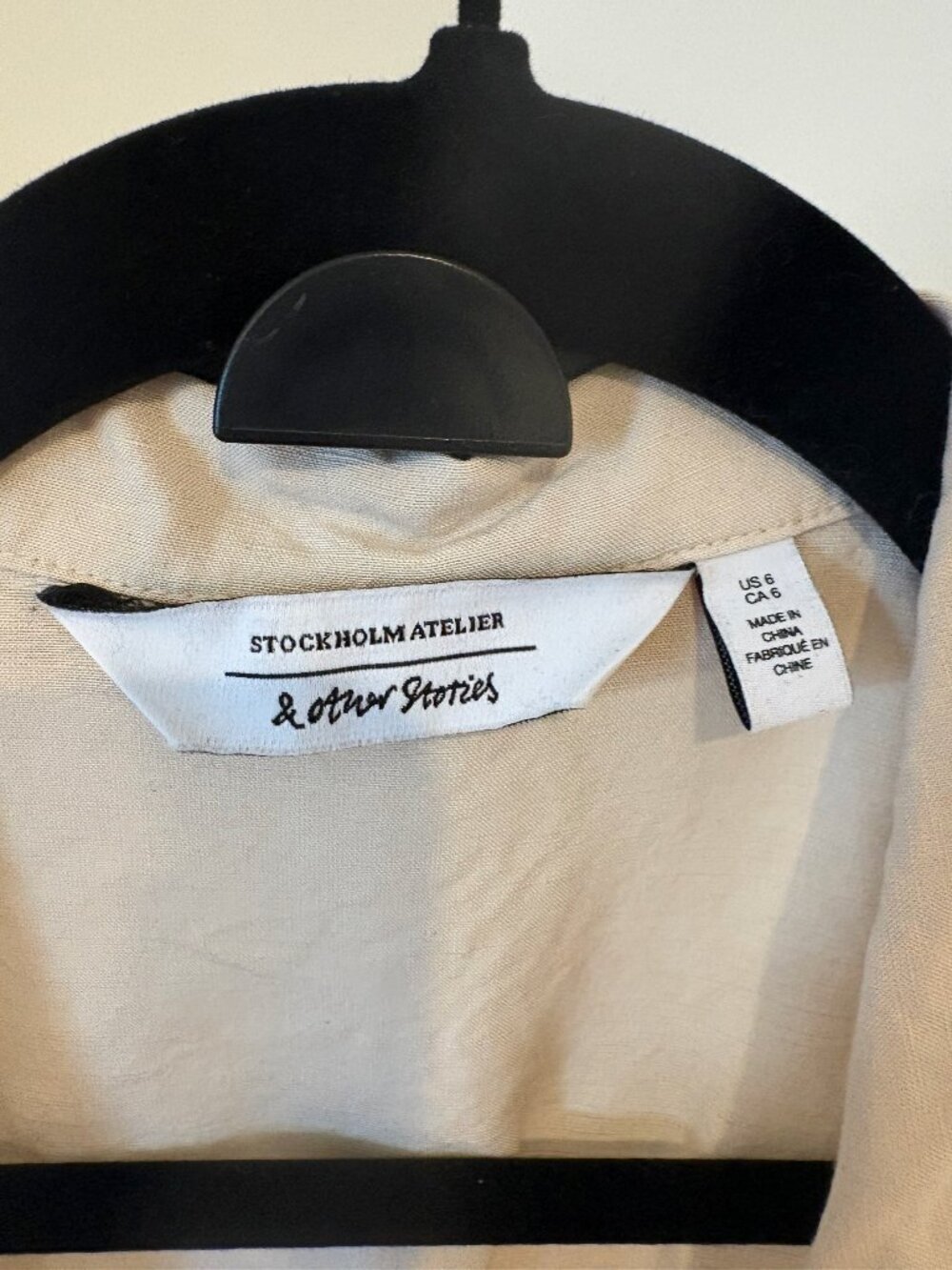 ☀️ & Other Stories Linen Twist Front Mini Shirt Dress - Beige Cream - Size 6 - Picture 2 of 5
